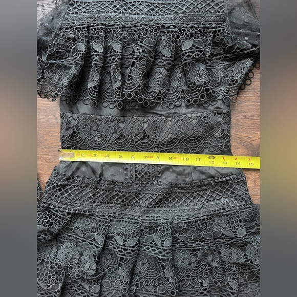 Chic Black Sheer Lace Long Sleeve Dress 🖤 - Picture 9 of 10